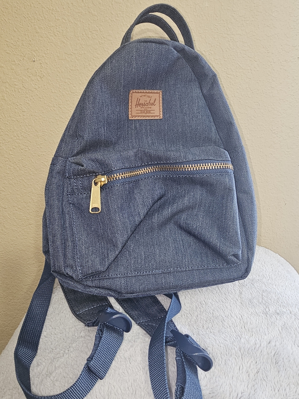 Herschel Supply Company Denim Blue Mini Backpack with Gold Zipper